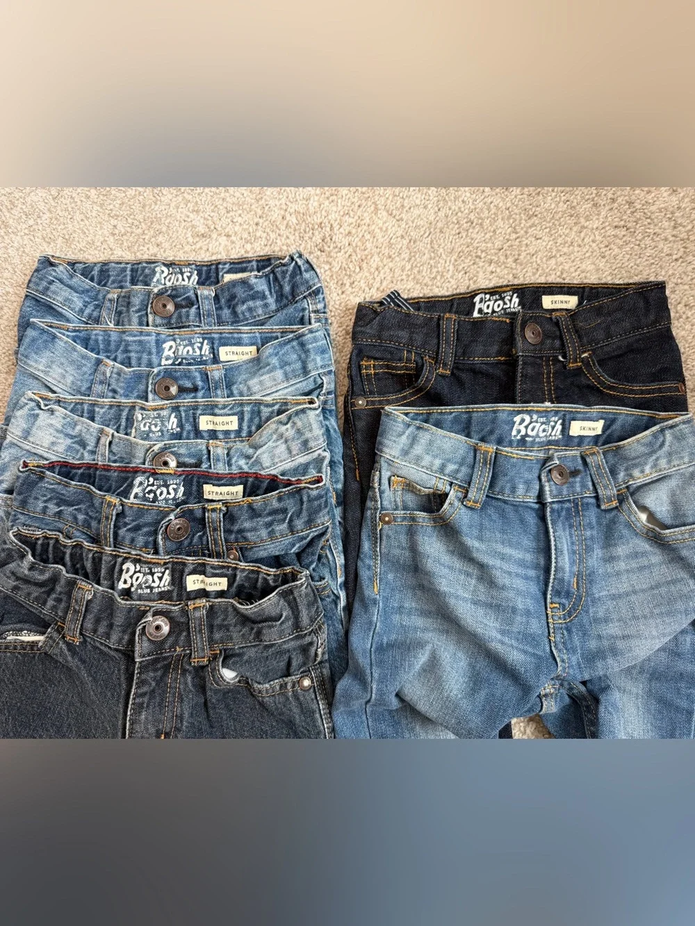 Lot of 7 Osh Kosh B'gosh Pants 4 Straight 2 Skinny 4T